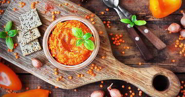 Рецепт Паштета из чечевицы с печеным перцем