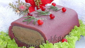 Рецепт Печеночного паштета в клюквенном соусе