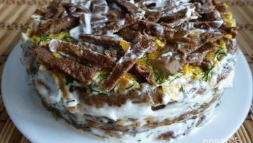 Рецепт Печеночного торта из свиной печени