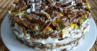 Рецепт Печеночного торта из свиной печени