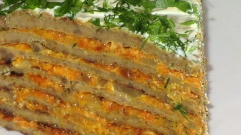 Как приготовить печеночный торт с блинами