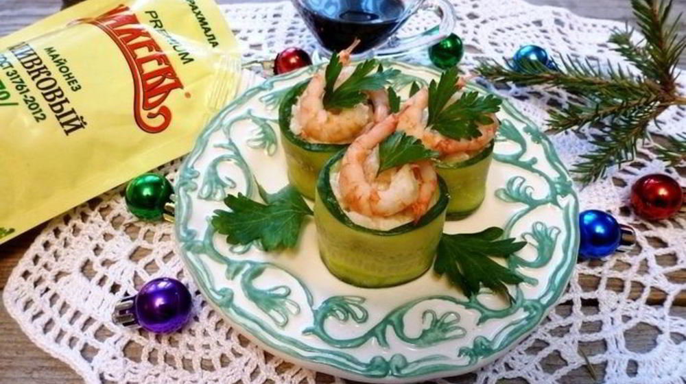 Как приготовить роллы из огурца с креветками