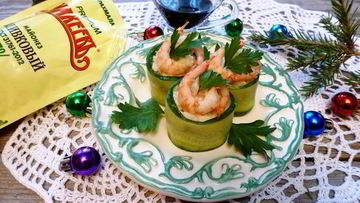 Рецепт Роллов из огурца с креветками