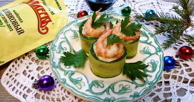 Рецепт Роллов из огурца с креветками