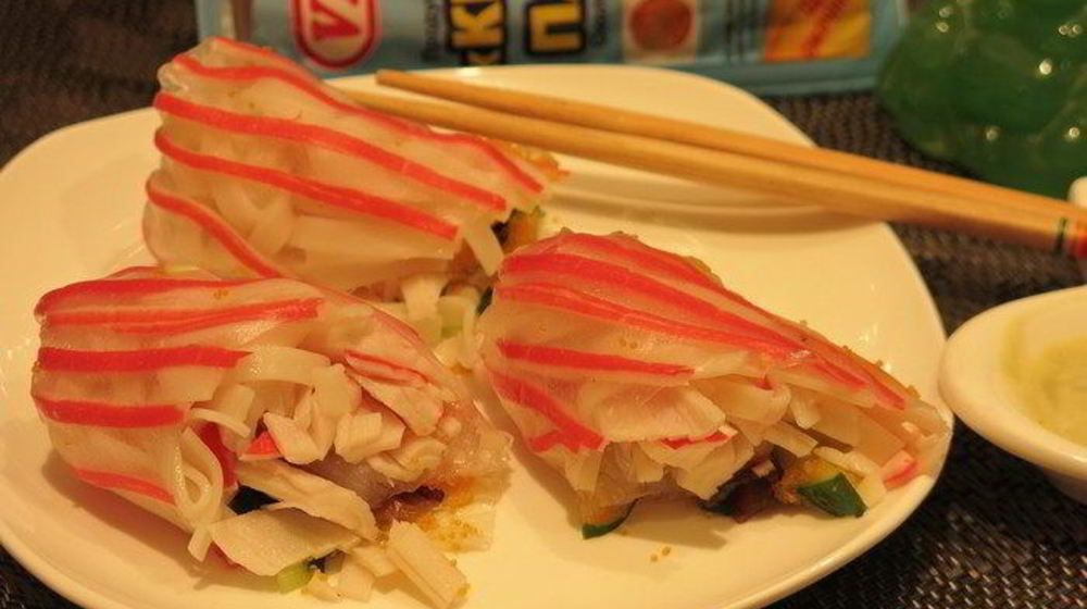 Как приготовить роллы полосатики с крабовыми палочками