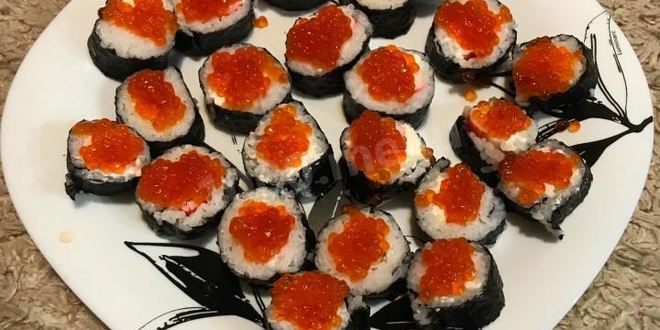 Рецепт роллов с красной икрой