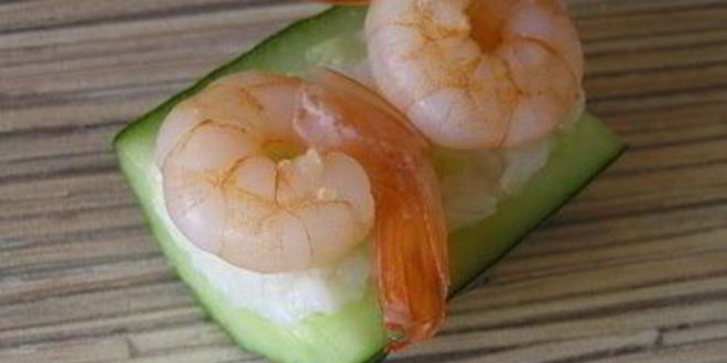 Рецепт роллов с креветками в огурцах