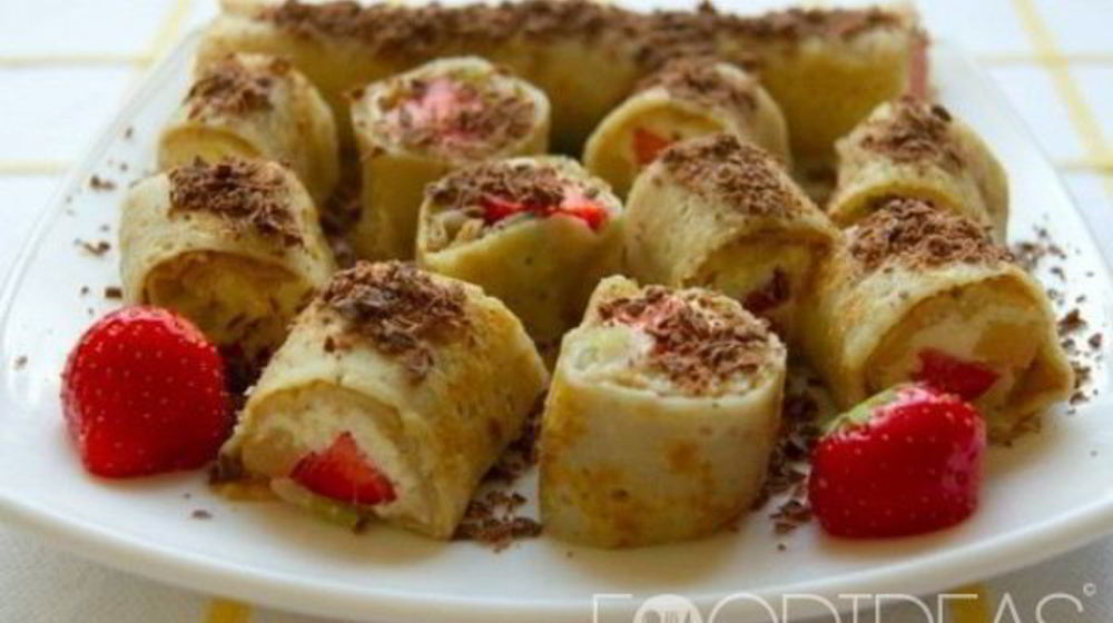 Как приготовить сладкие роллы из блинов