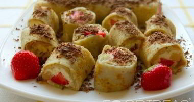 Рецепт Сладких роллов из блинов