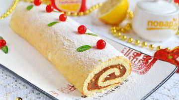 Рецепт Бисквитного рулета Сладкого поцелуй