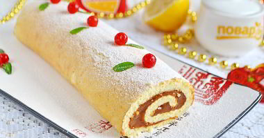Рецепт Бисквитного рулета Сладкого поцелуй