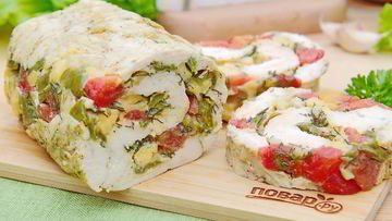 Рецепт Куриного рулета с сыром и томатами