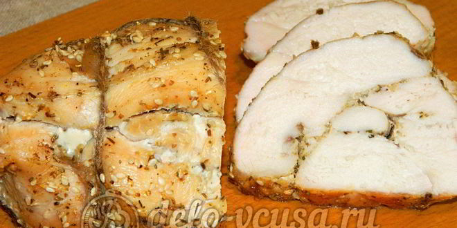 Рецепт куриного рулета в духовке