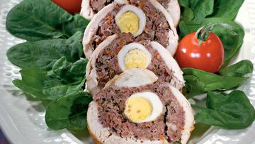 Рецепт Мясного рулета с перепелиными яйцами