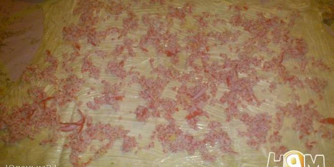 Рецепт рулета из лаваша с икринкой