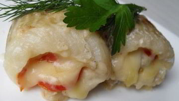 Рецепт Рулетиков из рыбы с сыром