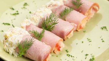 Рецепт Рулетиков из ветчины