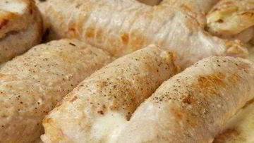 Рецепт Свиных рулетиков с грибами и сыром