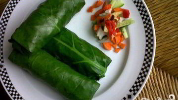 Рецепт Вегетарианских рулетиков из листовой капусты