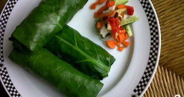 Рецепт Вегетарианских рулетиков из листовой капусты