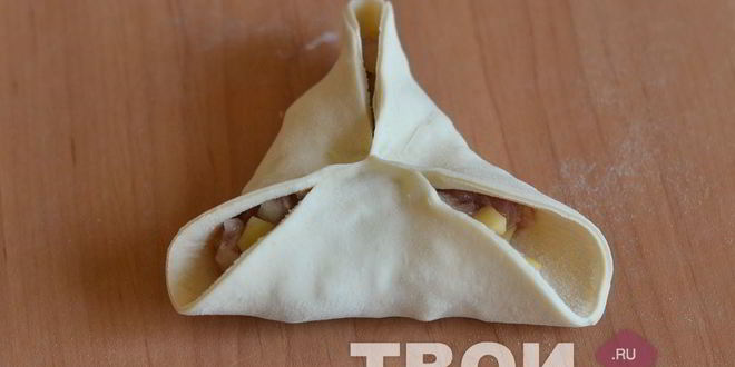 Рецепт самсы из слоеного теста