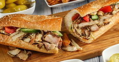 Рецепт Куриной шаурмы в хрустящем багете