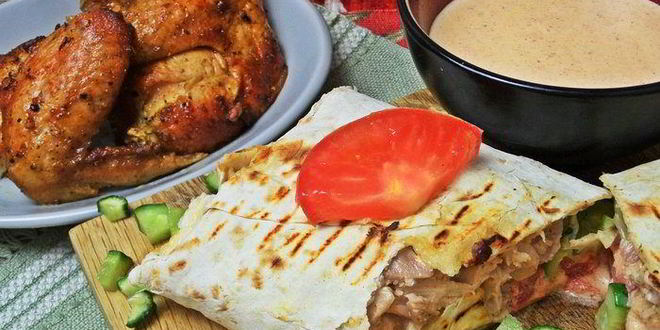 Рецепт шавермы с запеченной курицей и майонезным соусом