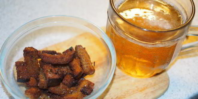 Рецепт пикантных сухариков к пиву