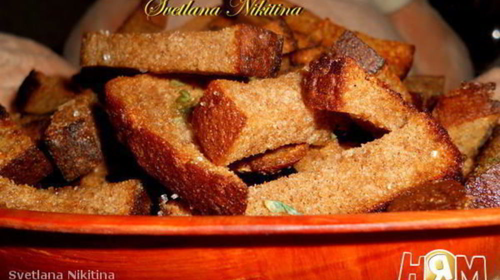 Как приготовить сухарики ржаные с чесноком