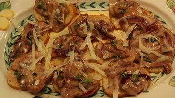 Рецепт Сухариков с грибной начинкой, сыром и зеленью