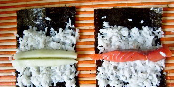 Рецепт двойного суши-ролл инь-янь