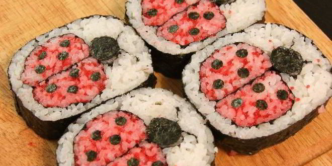 Рецепт кадзарей-суш божья коровка