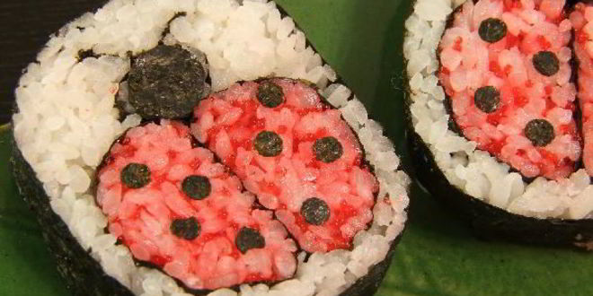 Рецепт кадзарей-суш божья коровка