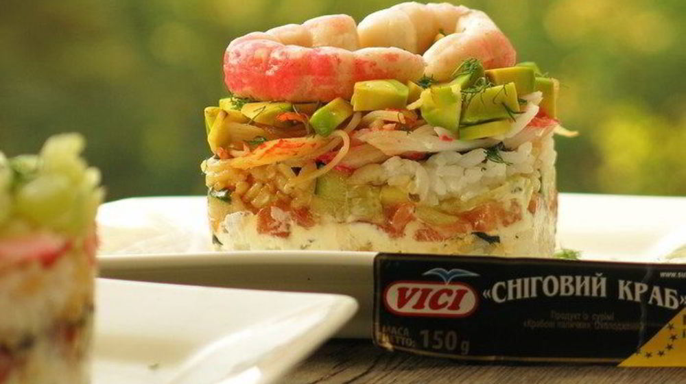 Как приготовить суши мини-торт с крабовыми палочками