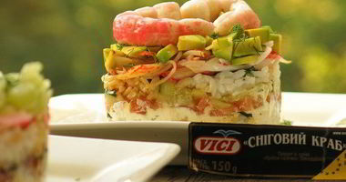 Рецепт Суш мини-торт с крабовыми палочками