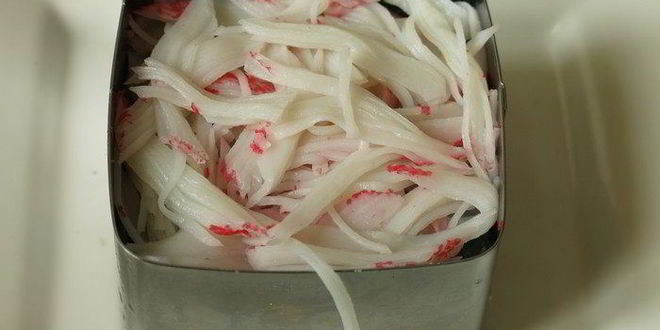 Рецепт суш мини-торт с крабовыми палочками