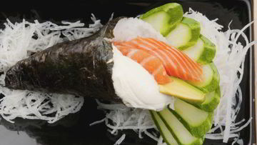 Рецепт Темаков суши с рисом, овощами и зеленью