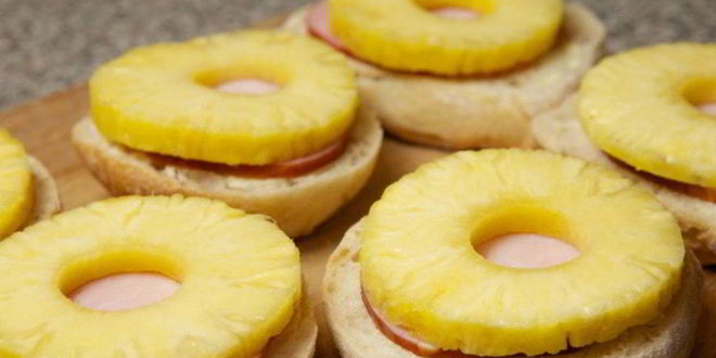 Рецепт сэндвичей с ананасом и ветчиной