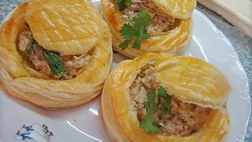 Рецепт Слоеных тарталеток с начинкой