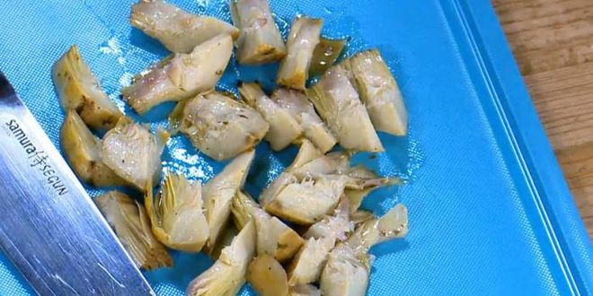 Рецепт тарталеток с козьим сыром, артишоками и соусом песто