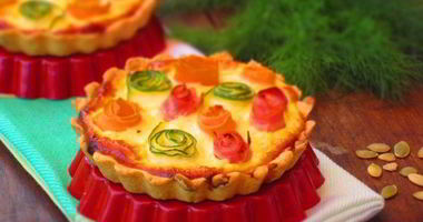 Рецепт Тарталеток с овощами и йогуртовой заливкой