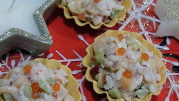 Рецепт Тарталеток с семгой и икрой