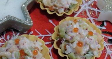 Рецепт Тарталеток с семгой и икрой