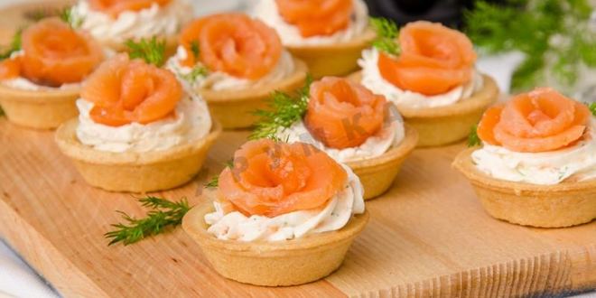 Рецепт тарталеток с семгой и сыром