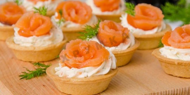 Рецепт тарталеток с семгой и сыром