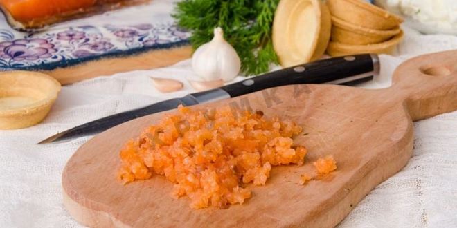 Рецепт тарталеток с семгой и сыром