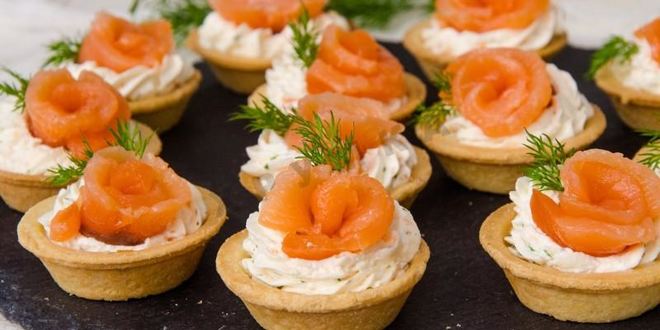 Рецепт тарталеток с семгой и сыром