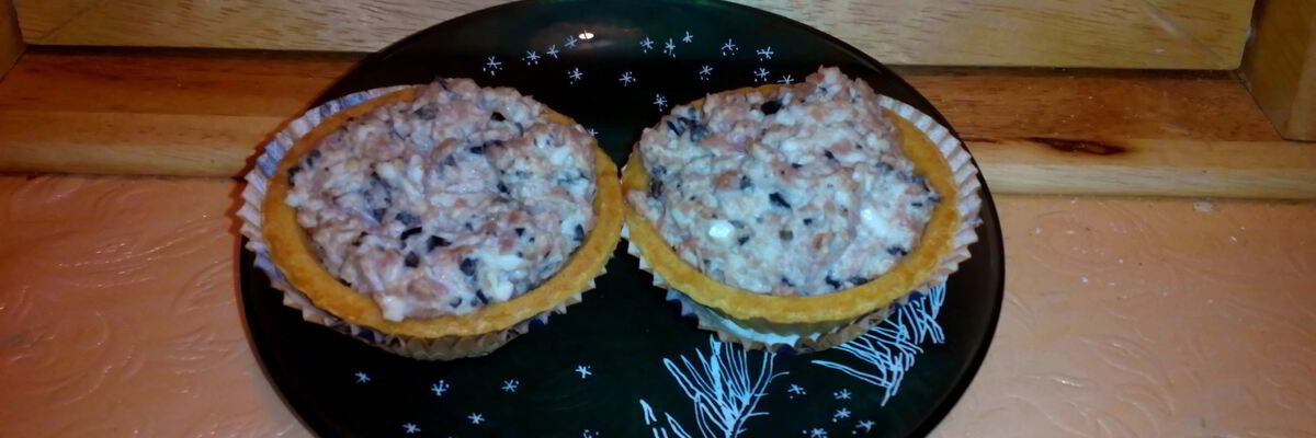 Рецепт Тарталеток с ветчинно-сырной закуской