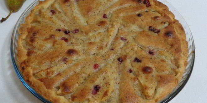 Рецепт грушевого тарта под миндально-ванильным кремом