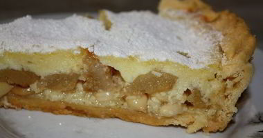 Рецепт Грушевого тарта с заварным кремом и абрикосовыми косточками